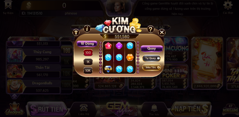 Mini game Kim Cương tại Gemwin: Khi nào sẽ “nổ hũ”?