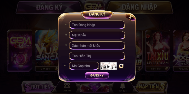 Các bước để chơi game tại link tai Gemwin
